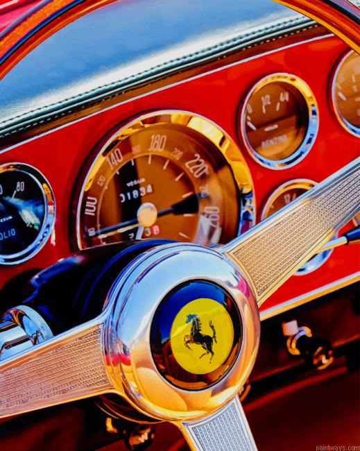 1960s Ferrari Steering Wheel New Painting By Numberss.png