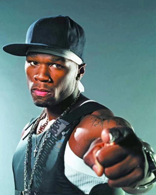 50 Cent American Rapper New Painting By Numberss.png