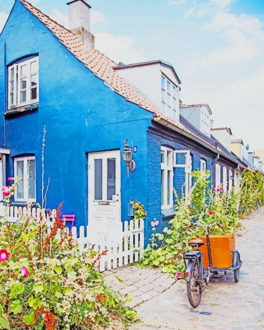 Aarhus Blue House Painting By Numbers.png