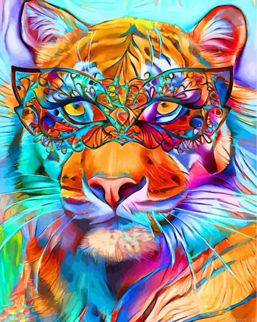 Abstract Bengal Tiger Painting By Numbers.png