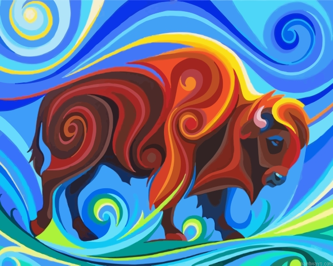 Abstract Buffalo Painting By Numbers.png