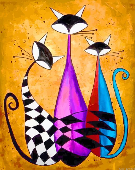 Abstract Cats Art Painting By Numbers.png