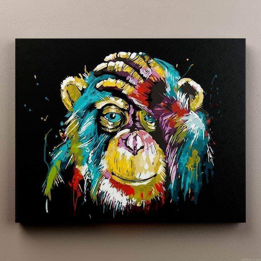 Abstract Chimp Animals Painting By Numberss.png