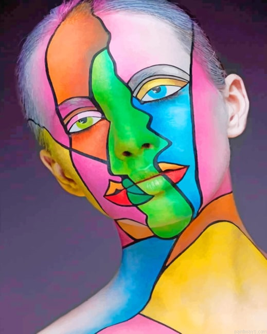 Abstract Colorful Face Art Painting By Numberss.png
