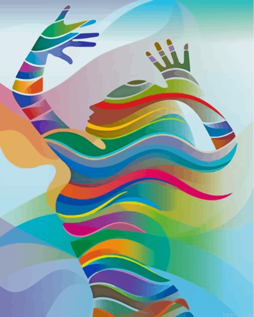 Abstract Colorful Woman Painting By Numbers.png