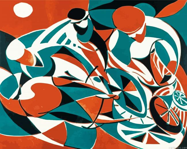 Abstract Cyclists Art Painting By Numberss.png
