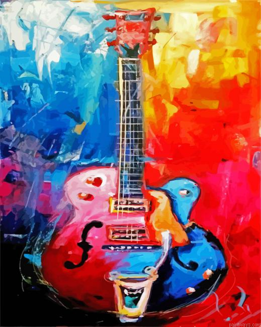 Abstract Electric Guitar Art Painting By Numberss.png