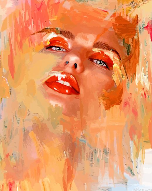 Abstract Female Face Painting By Numberss.png