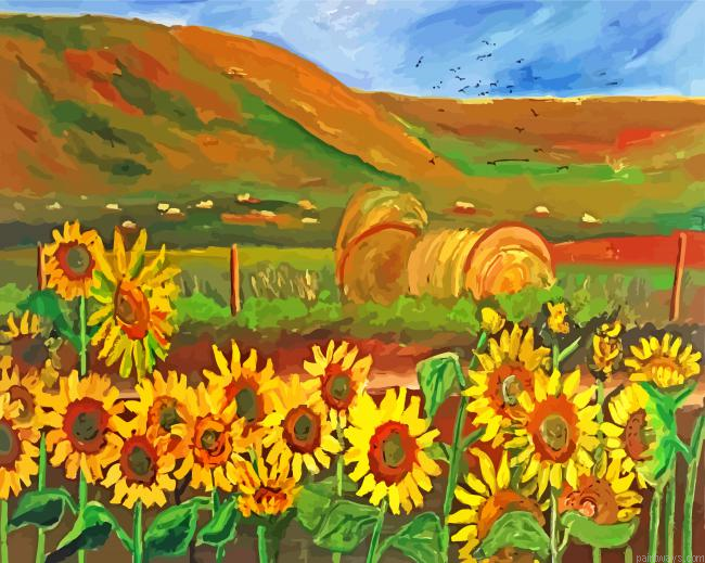 Abstract Field Sunflowers Painting By Numberss.png