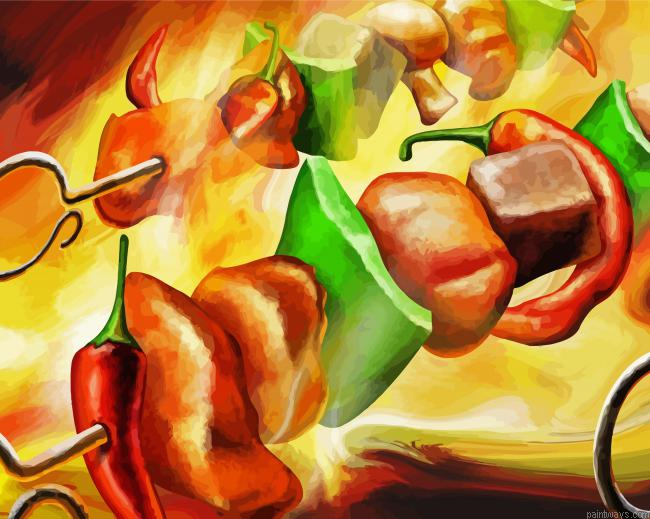 Abstract Food Art Painting By Numberss.png