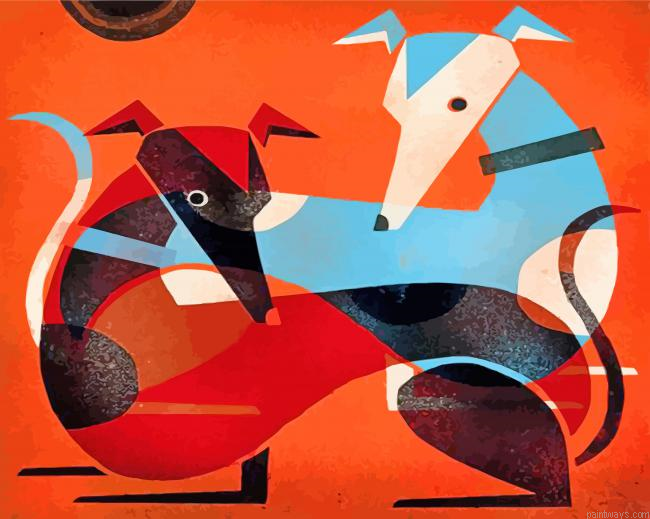 Abstract Greyhound Dog Painting By Numberss.png