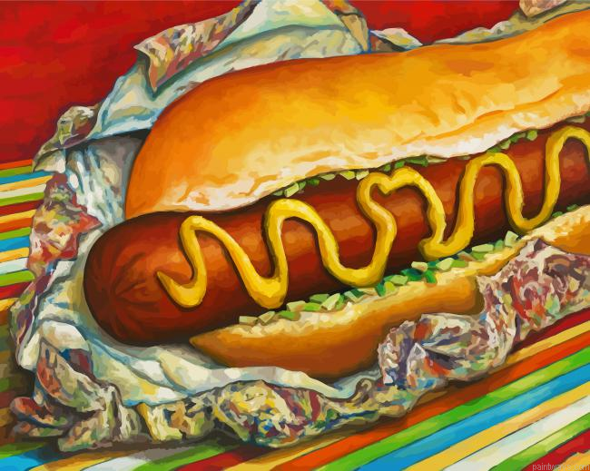 Abstract Hot Dog Sandwich Painting By Numberss.png