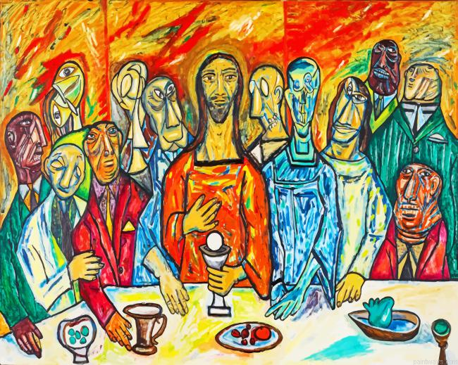 Abstract Last Supper Painting By Numberss.png
