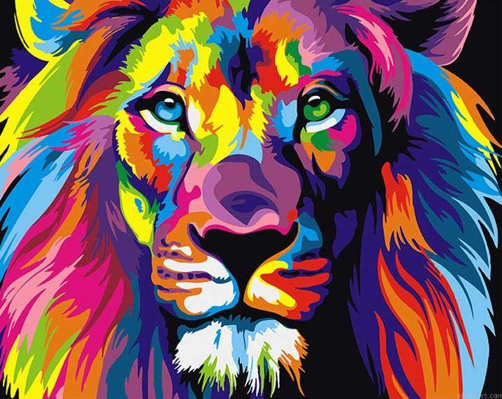 Abstract Lion Animals Painting By Numberss.png