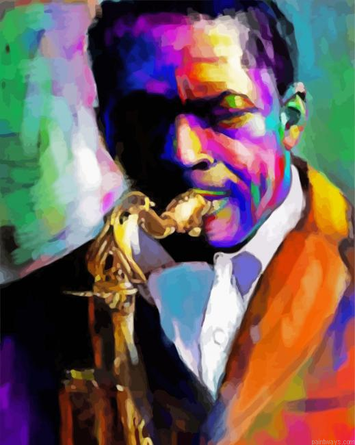 Abstract Man Playing Saxophone Painting By Numberss.png