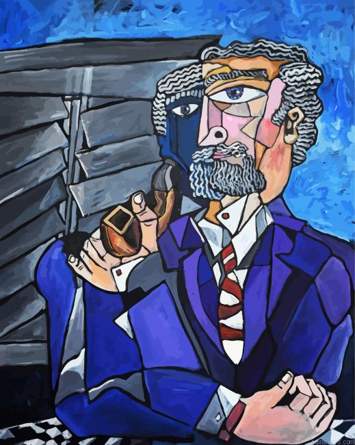 Abstract Man With Pipe Painting By Numberss.png