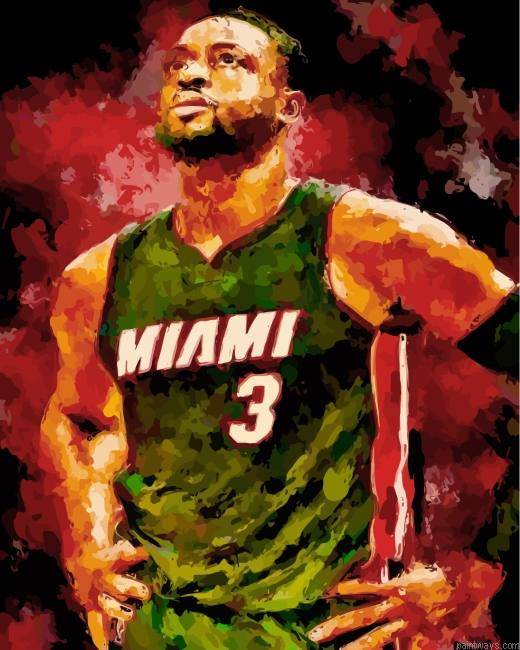 Abstract Miami Heat Player Painting By Numbers.png