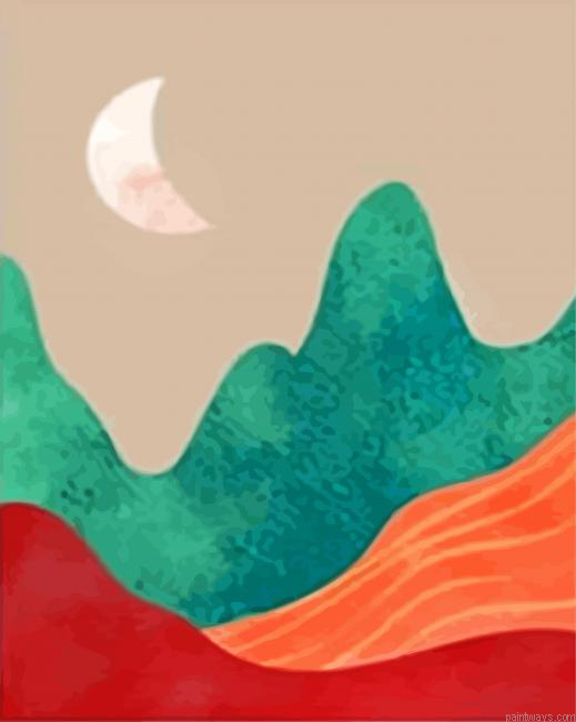 Abstract Mountains Art Painting By Numberss.png