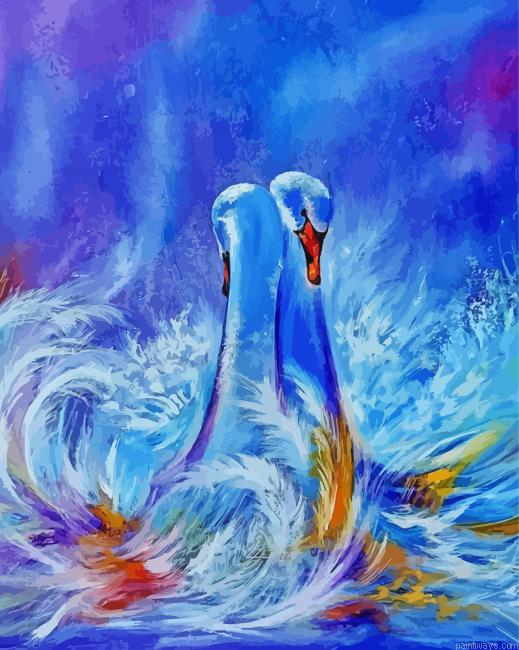 Abstract Romantic Swan Painting By Numberss.png