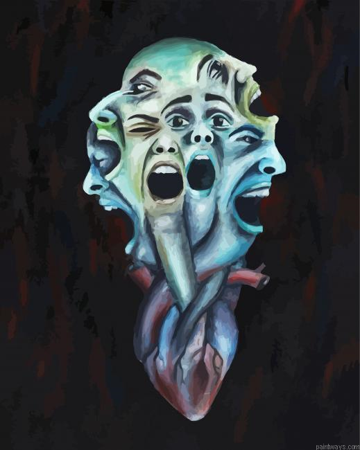 Abstract Scream Art Painting By Numberss.png