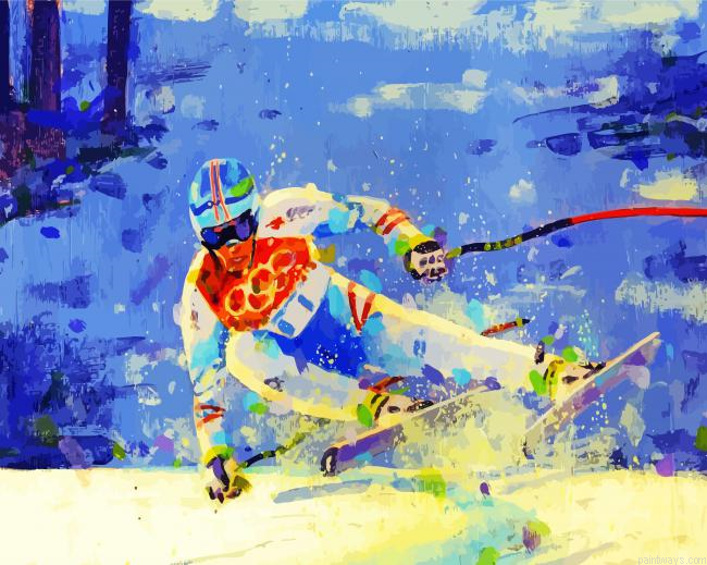 Abstract Snow Skiing Painting By Numberss.png