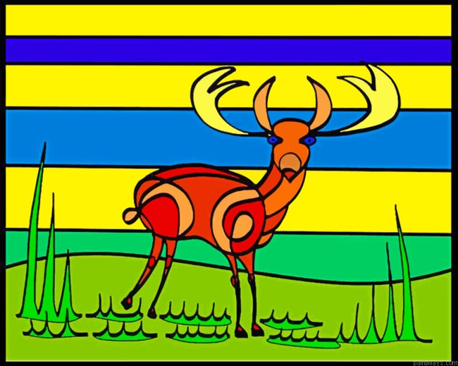 Abstract Stag Painting By Numbers.png