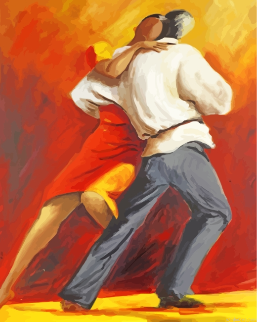 Abstract Tango Dancers Painting By Numberss.png