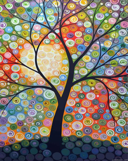Abstract Tree Art Painting By Numberss.png