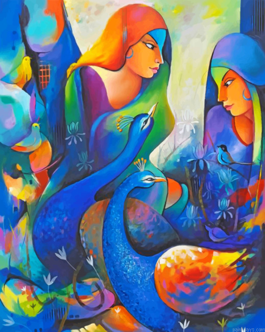 Abstract Women Painting By Numbers.png