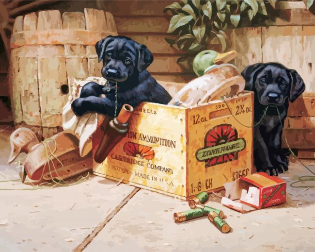 Adorable Black Dogs Painting By Numberss.png