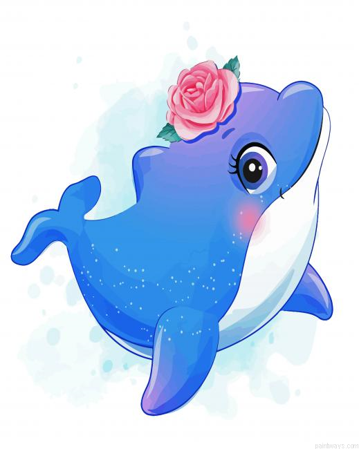 Adorable Dolphin Painting By Numberss.png