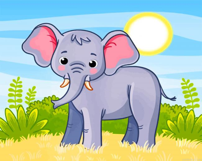 Adorable Elephant Painting By Numberss.png