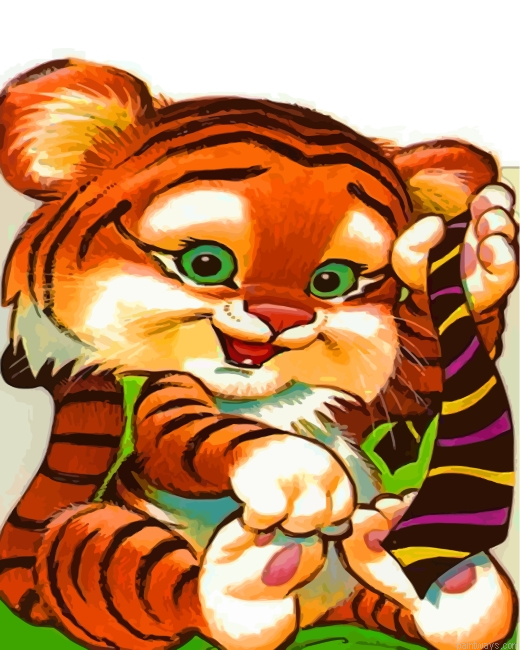 Adorable Tiger Painting By Numbers.png