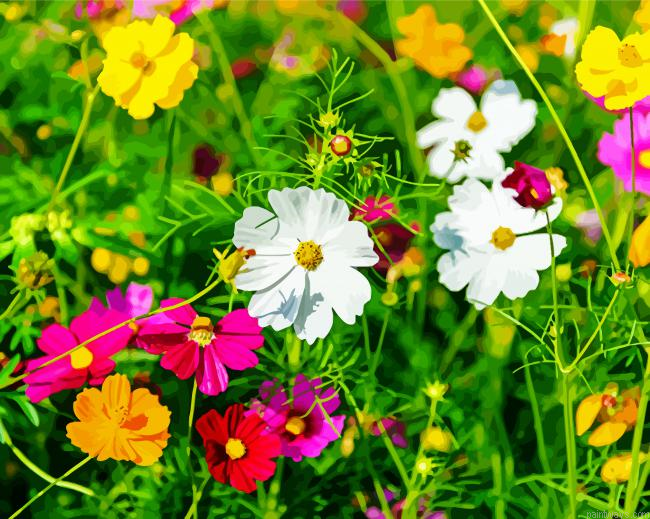 Adorable Wild Flowers Meadow Painting By Numberss.png