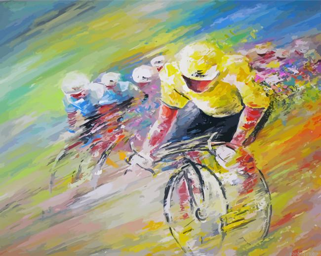 Aesthetic Abstract Cyclists Painting By Numberss.png