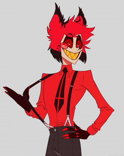 Aesthetic Alastor Character Painting By Numberss.png