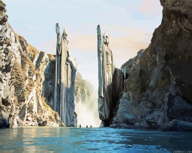 Aesthetic Argonath Gates Painting By Numberss.png