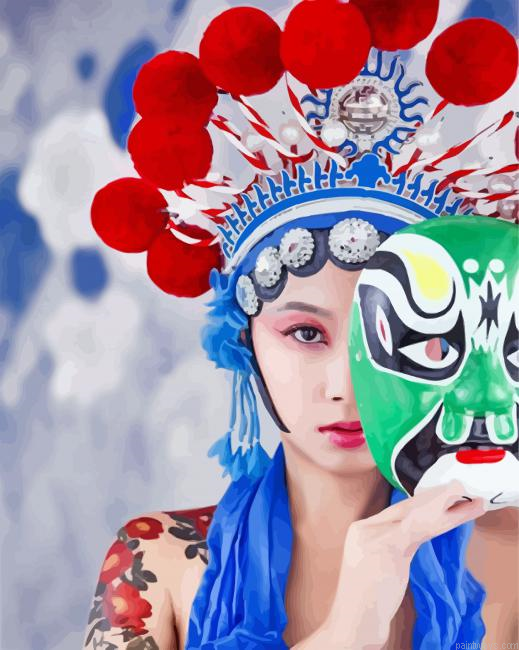 Aesthetic Asian Lady Painting By Numberss.png