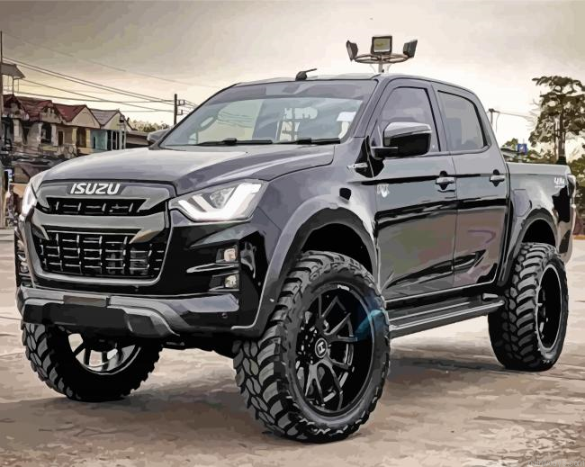 Aesthetic Black Isuzu Car Painting By Numberss.png