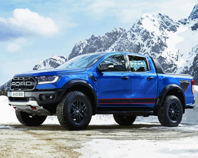 Aesthetic Blue Ford Ranger Painting By Numberss.png