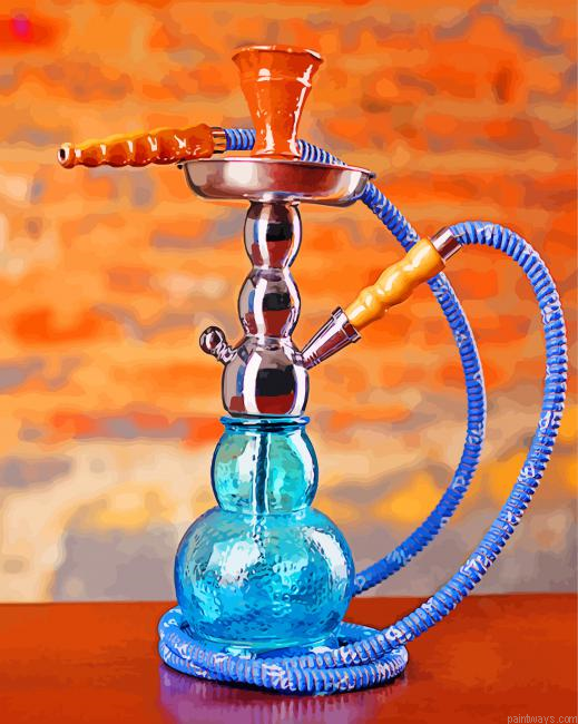 Aesthetic Blue Hookah Painting By Numberss.png
