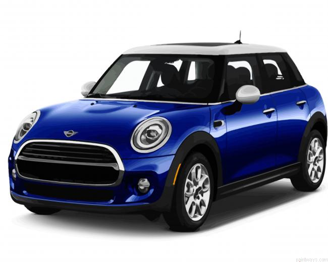 Aesthetic Blue Mini Cooper Painting By Numberss.png