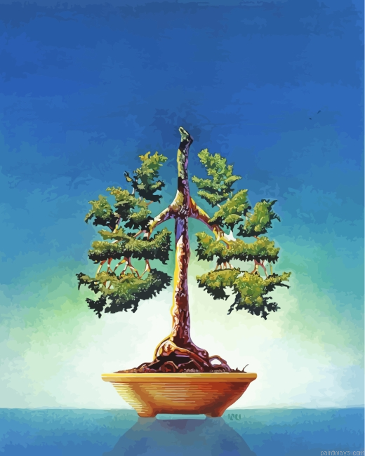 Aesthetic Bonsai Tree Painting By Numberss.png