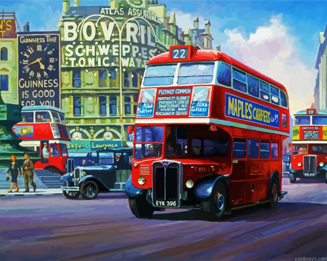 Aesthetic Bus In London Painting By Numberss.png