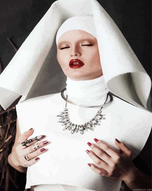 Aesthetic Classy Nun Painting By Numberss.png