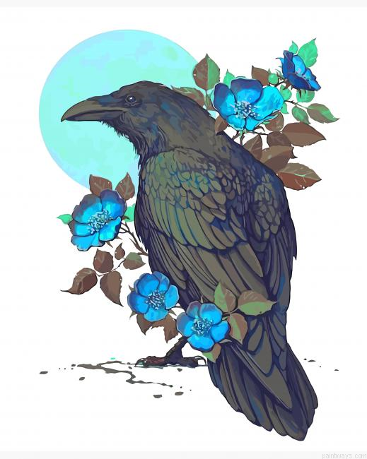 Aesthetic Crow Painting By Numbers.png