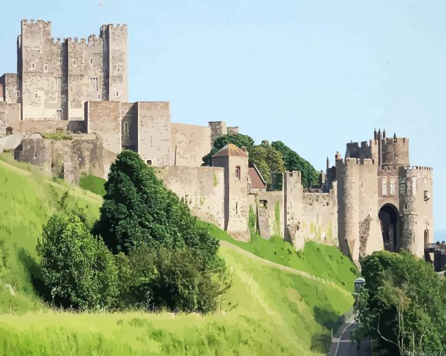 Aesthetic Dover Castle Painting By Numberss.png