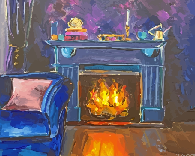 Aesthetic Fireplace Painting By Numbers.png