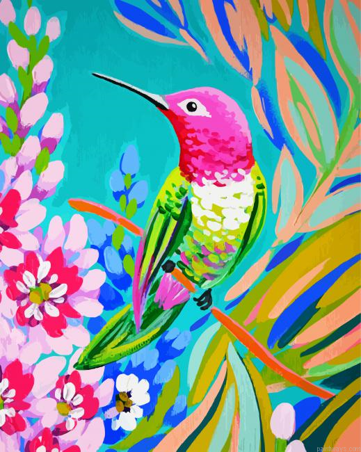 Aesthetic Hummingbird Painting By Numbers.png