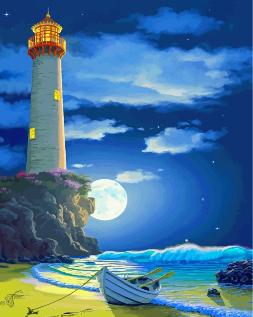 Aesthetic Lighthouse Painting By Numbers.png